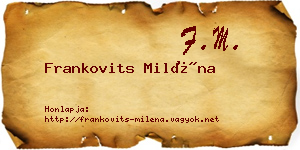 Frankovits Miléna névjegykártya
